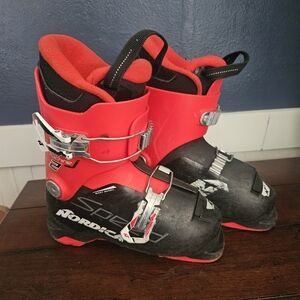 Kids Red and Black Ski Boots